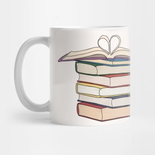 Book Stack | Heart-shaped folding paper | Books Mug